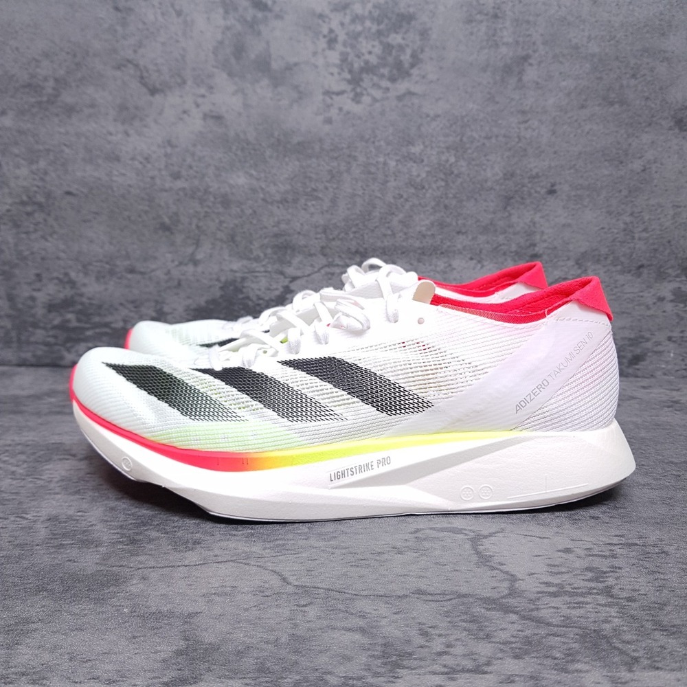ADIDAS Adizero Takumi Sen 10 Running Shoes Womens 8.5 White Black Lucid Red